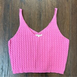 Baevely Pink Knit Crop Tank Top SZ LG